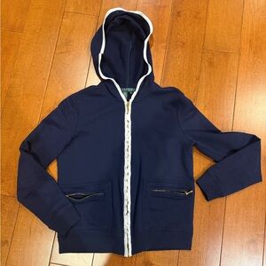 Y2K Lauren Ralph Lauren Navy Blue Hoodie Jacket